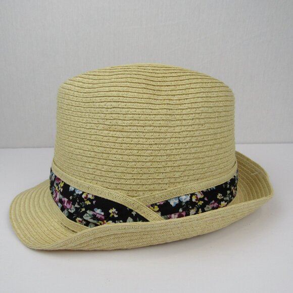 Faded Glory Women's Straw Fedora Straw Hat Natural One Size New With Tag - Picture 1 of 13